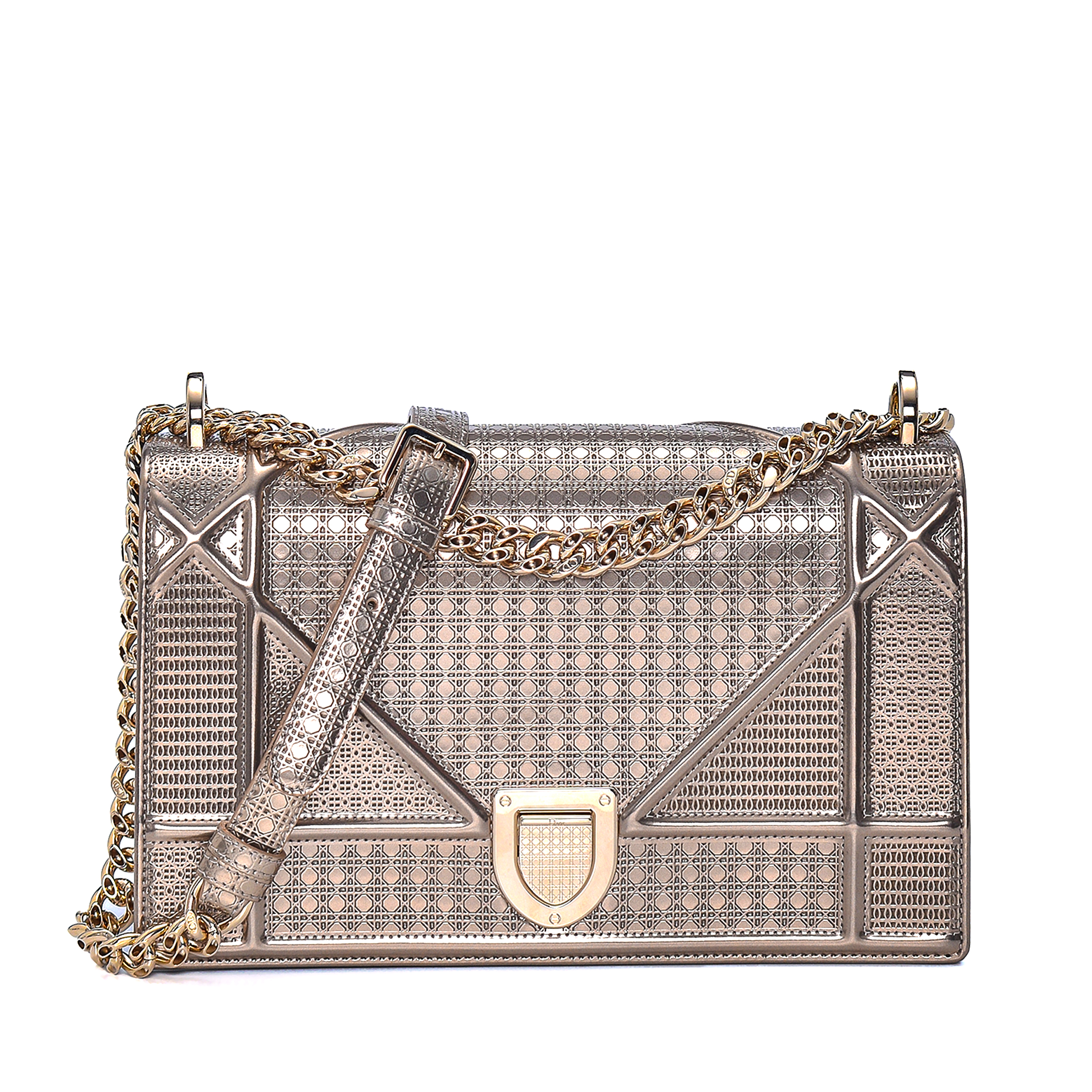 Christian Dior - Metallic Light Gold Medium Diorama Bag 